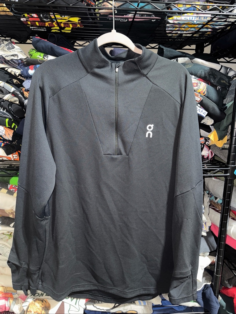 On Cloud Running Climate 1/4 Zip Shirt Mens X-Large Long Sleeve Black Pullover